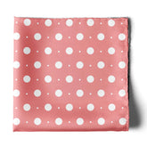PEACH WITH WHITE POLKA SILK POCKET SQUARE